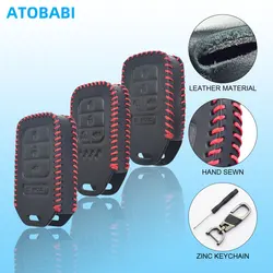 Leather Car Key Cover Bag For Honda Civic Fit Accord Pilot CR-V 2019 2020 Smart Remote Fobs Shell Protector Case Keychain Holder