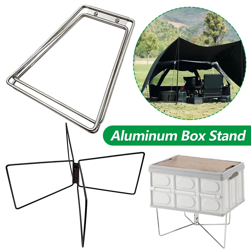 

Portable Fridge Ice Box Stand Camping Folding Cooler Stand Frame Aluminum Alloy Luggage Rack for Cooking Fishing Picnic Outdoor
