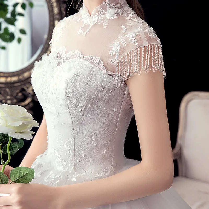 Abito da sposa personalizzato Nuova sposa Abiti da sposa con lacci taglie forti Abiti da ballo ricamati Abiti da festa