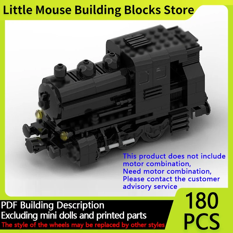 

City Car Model MOC Building Bricks Model 09 Steam Engine Locomotive Modular Technology Gifts Holiday Assemble Children Toys Suit