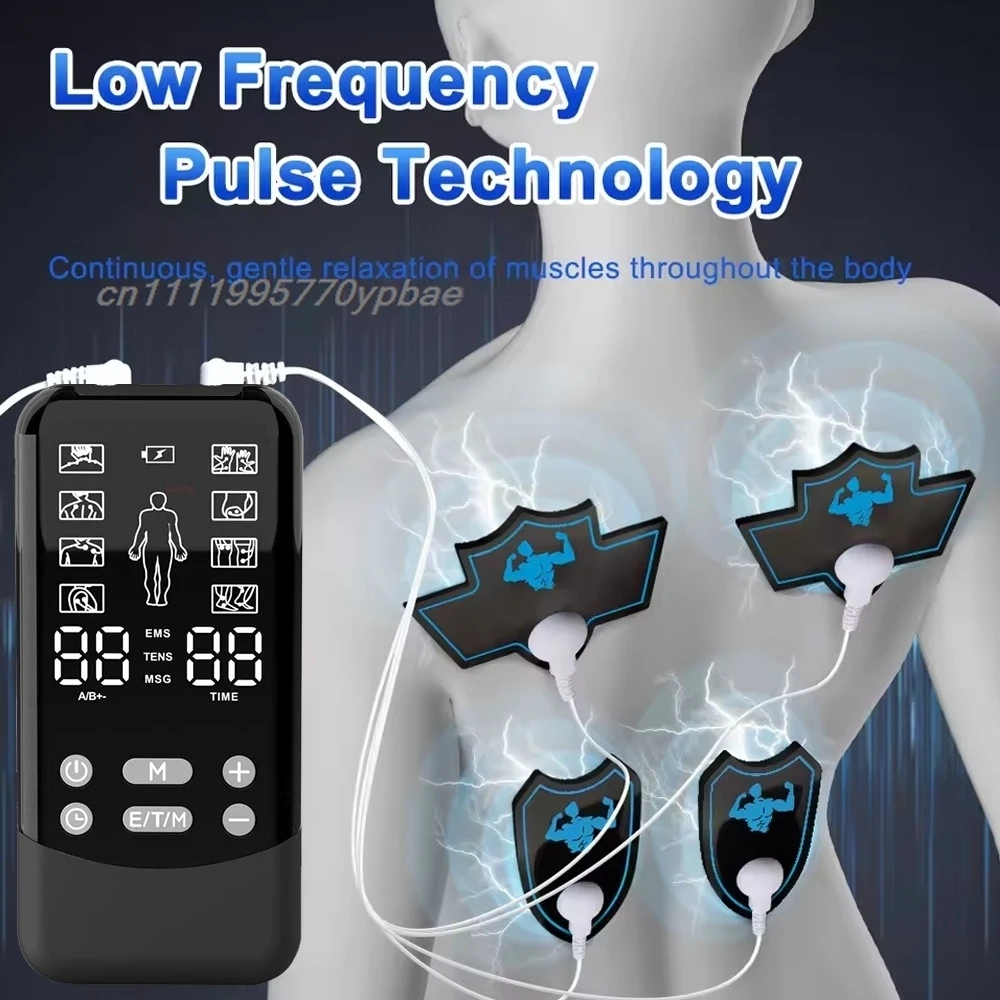 TENS Massager & EMS Machine ,Dual Channel Electro Muscle Stimulator for Pain Relief, Body Shaping,Muscle Recovery,PortableDevice