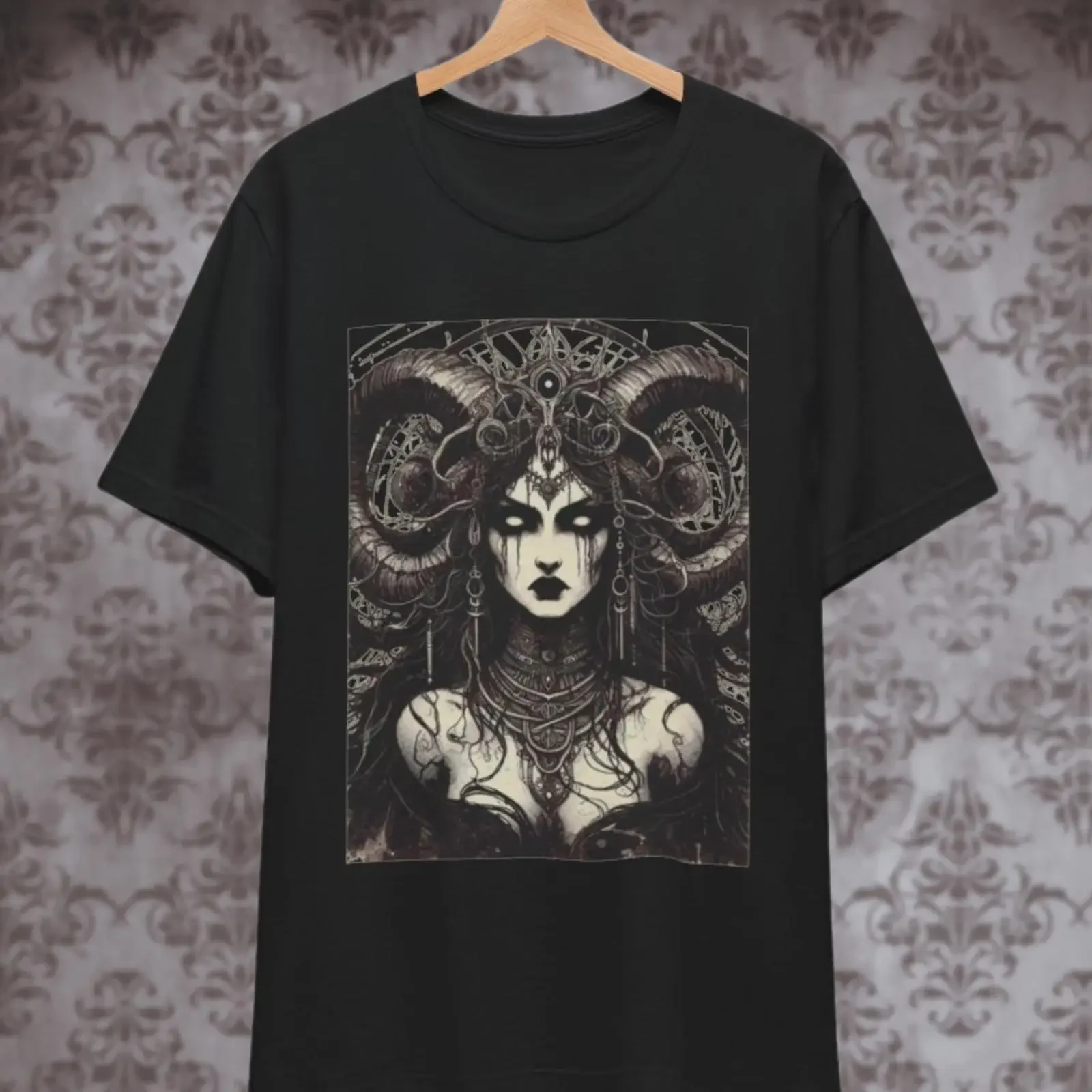 Lilith T Shirt Gothic OcculT Dark Goddess Apparel Goth Clothing vintage Washed designer clothes fashion graphic Unisex Soft