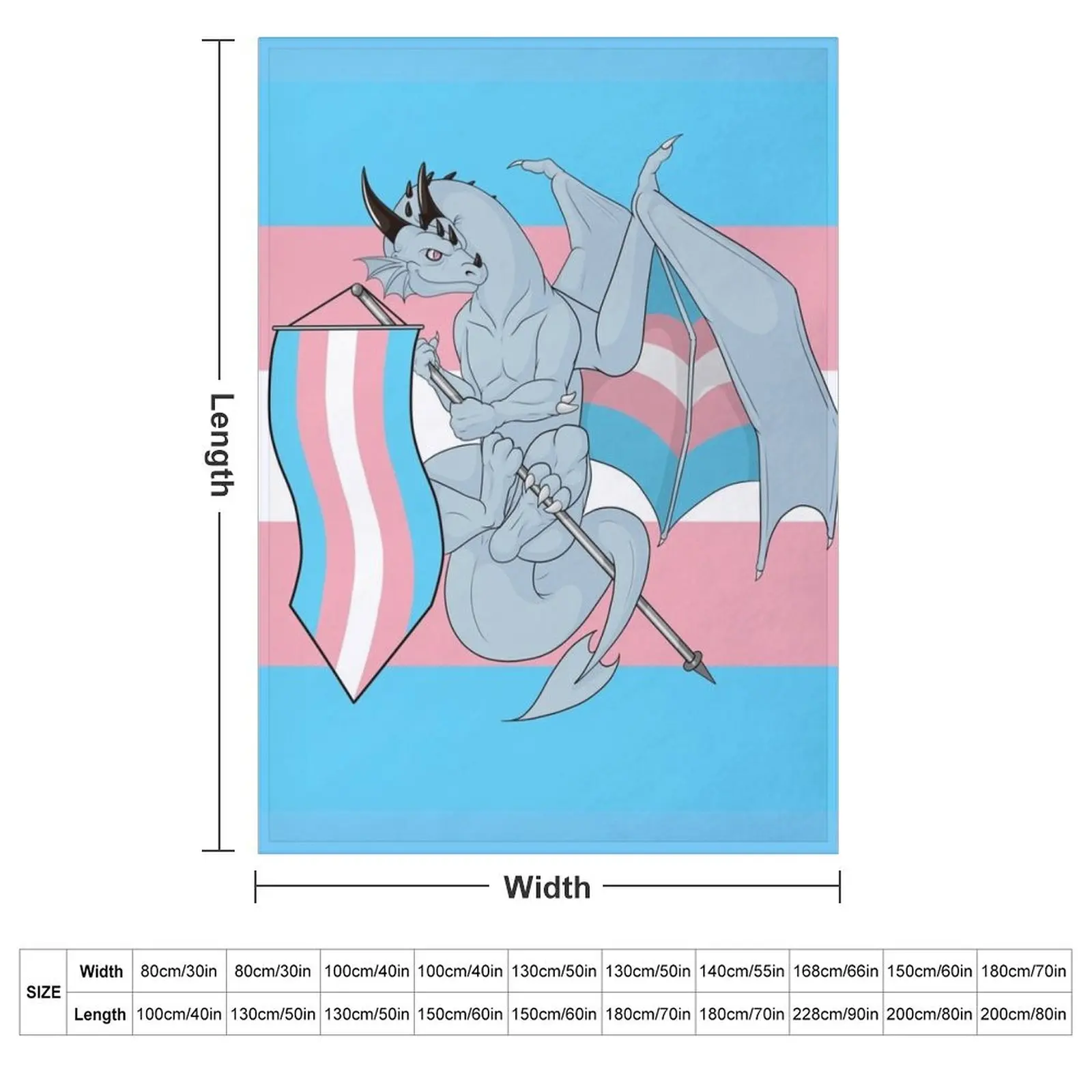 Pride Dragons - Transgender Flag Throw Blanket