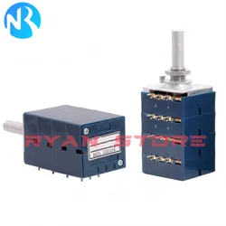 1PCS 100%New Half Handle RK27 A10K 20KA 50KA 100KA X4 4 Channels Volume Potentiometer 4-Gang Balance Control  27 Type 25MM 12Pin