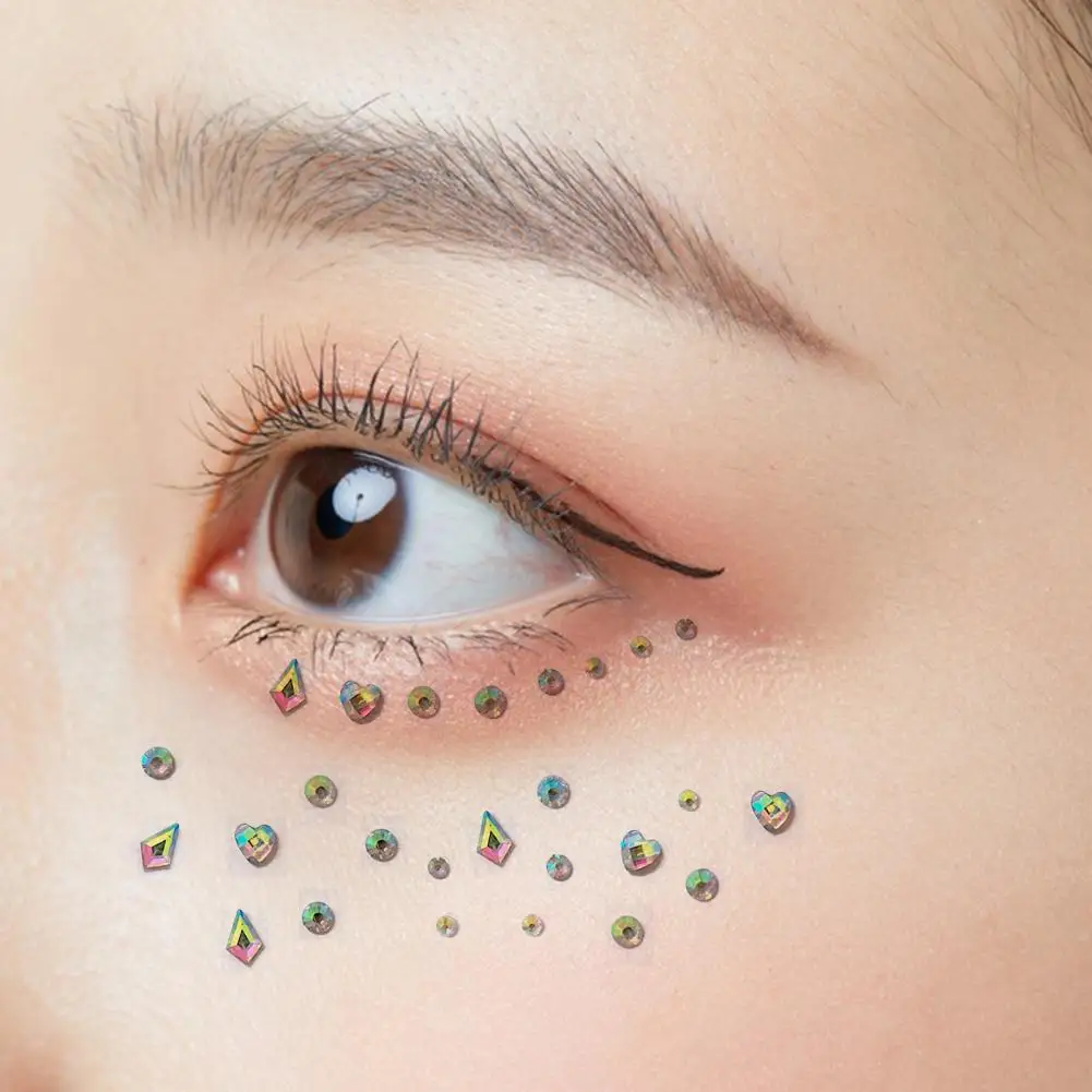 Tattoo Sticker with Rhinestones Rhinestone Tattoo for Weddings Shimmering Rhinestone Eye Sticker Long-lasting for Festive