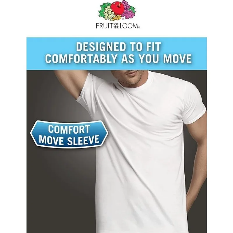 Men's Undershirts, Moisture Wicking & Tag Free, Short Sleeve Crew T-Shirts