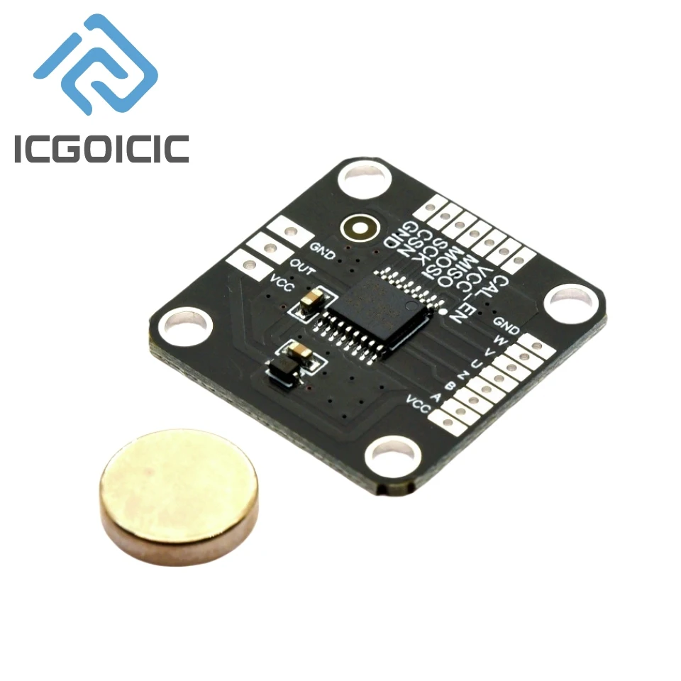 وحدة التشفير المغناطيسية MT6835 21 بت للمحرك بدون فرش - واجهة PWM/SPI، بديل لسلسلة AS50
