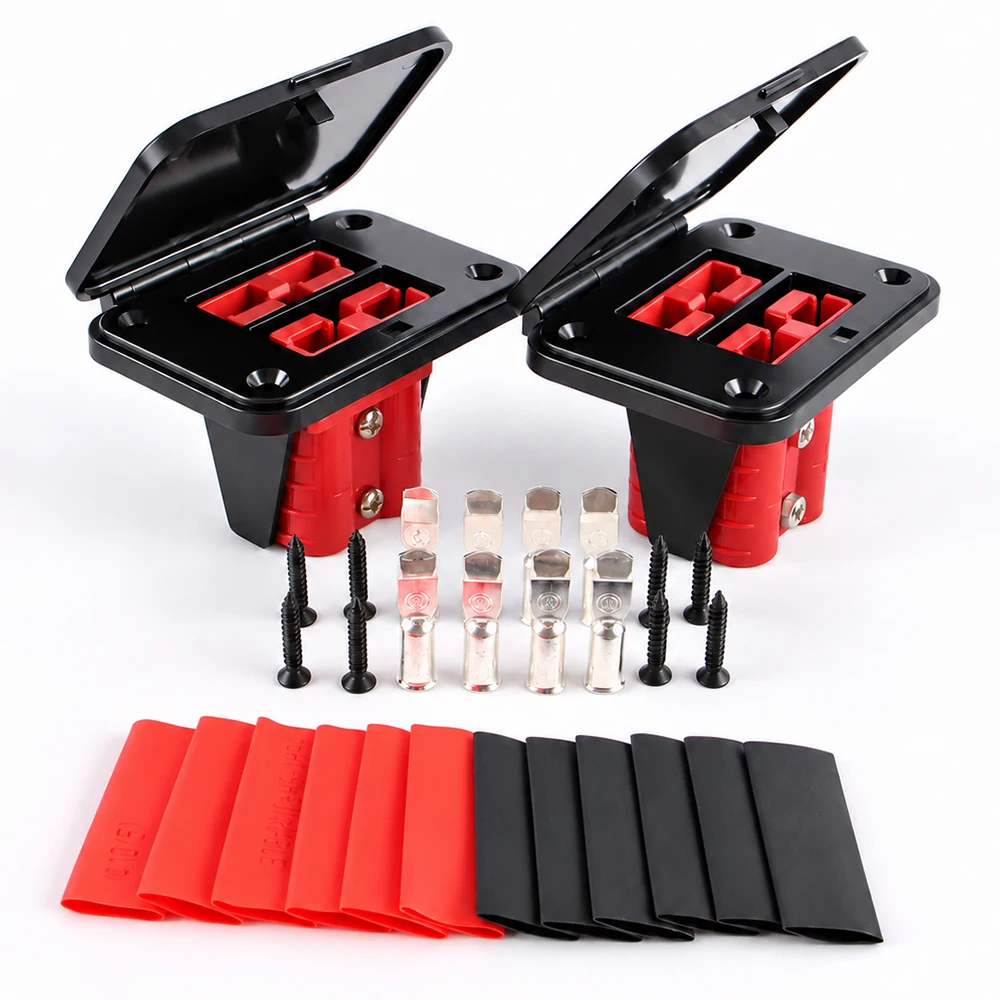 1/2/3/4Set 50A 600V Twin Dual Flush Mount Bracket For Power Double Pole Connector Plug For Electric Vehicles Power Distribution