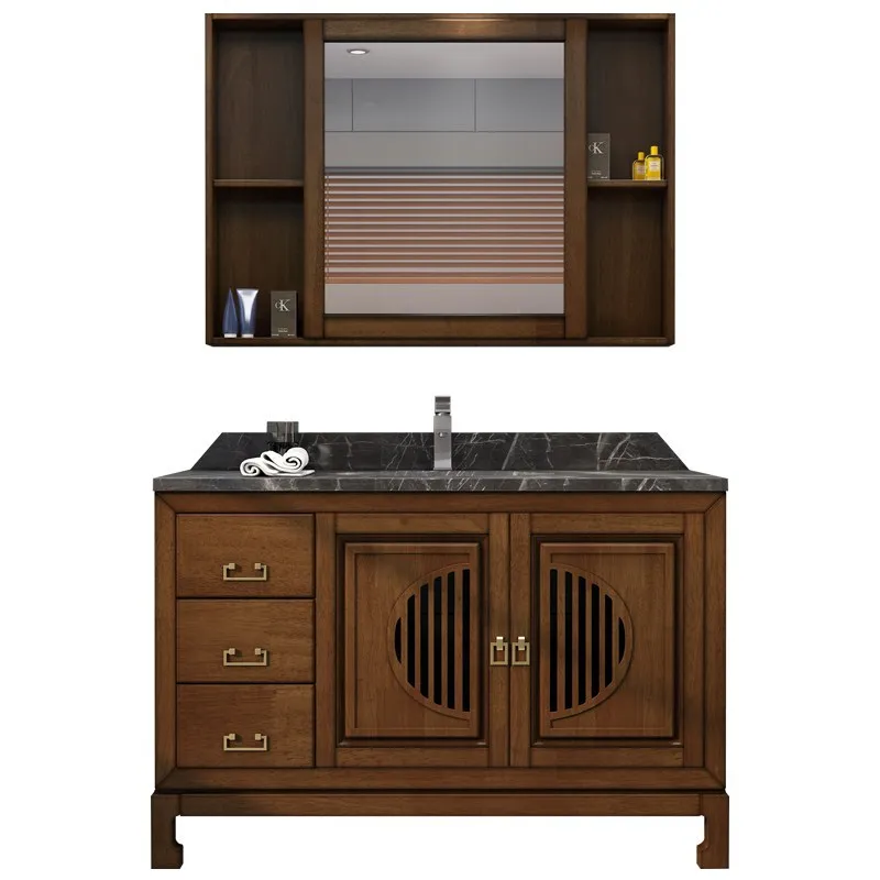 

Новая китайская комбинация мебели для ванной комнаты: тумба под раковину из массива дуба.