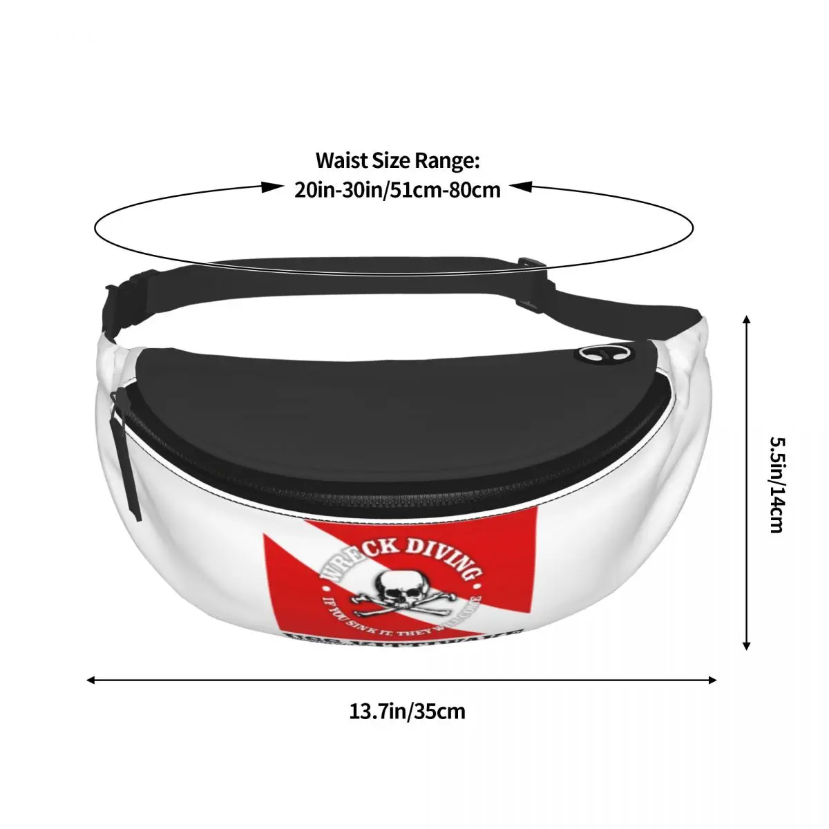 Custom USS Kittiwake Scuba Diving Fanny Pack for Women Fashion Diver Dive Flag Crossbody Waist Bag Traveling Phone Money Pouch