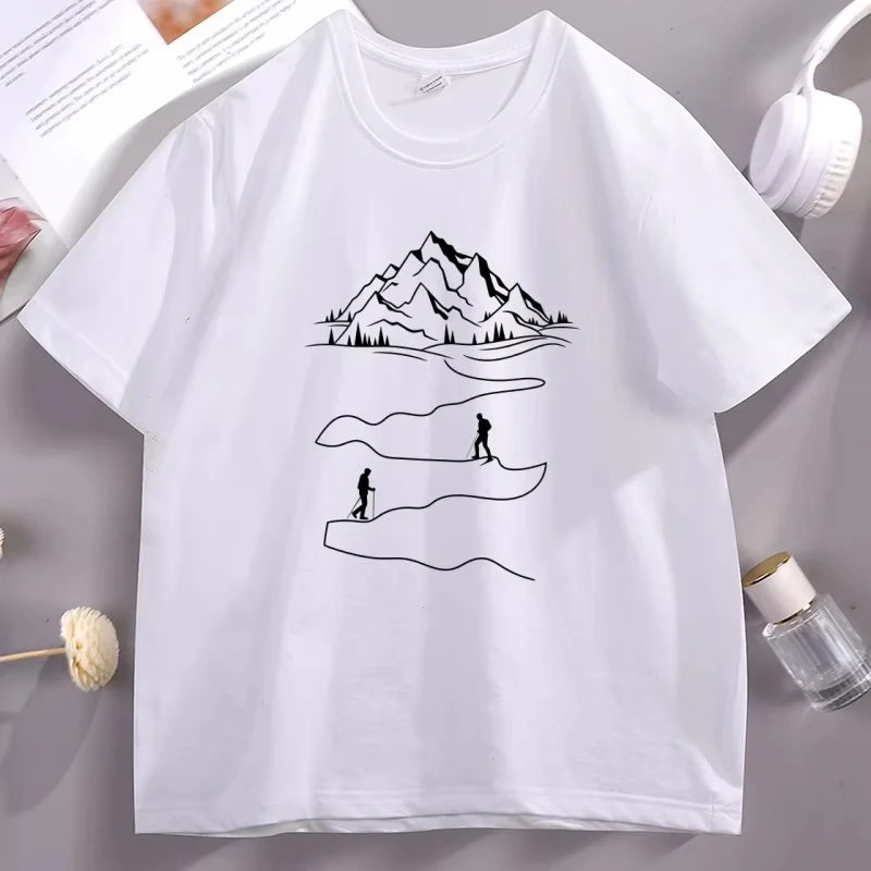 Mountain Trail Hiking Graphic T-Shirt for Men