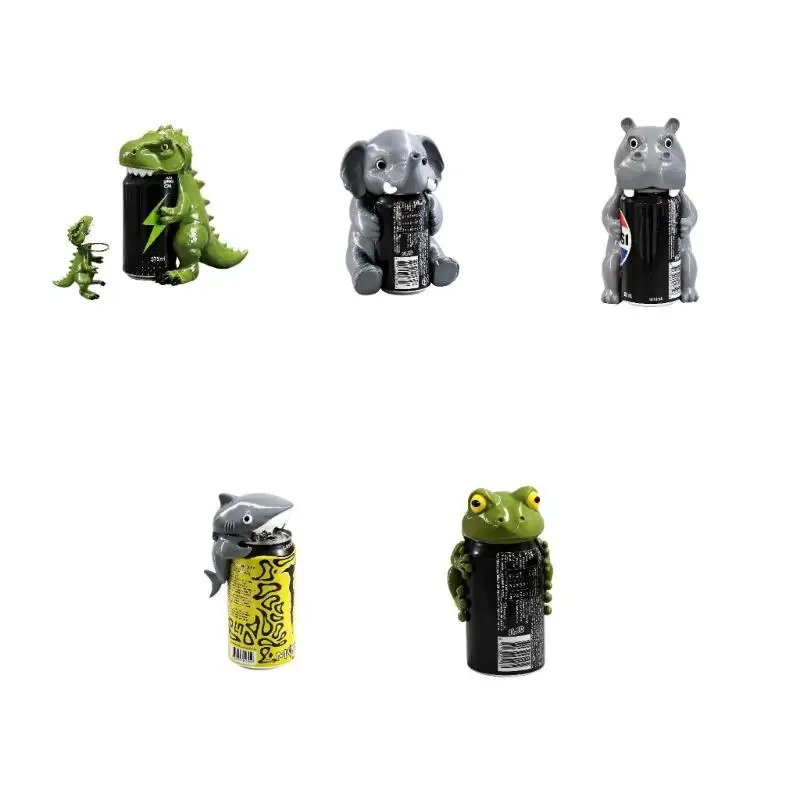 Animal Beverage Opening Cover for Standard Refreshment Tins, Plastic Lid Piece for Party Tables and Home Hosting D2RD