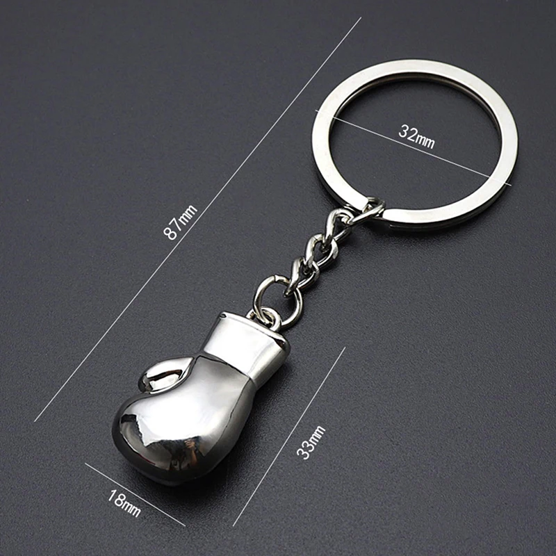 Fashion Men Boxing Gloves Pendant Keychain 3D Metal Boxer Movement Fighting Jewelry Men\'s Car Keyring Club Match Souvenir Gift