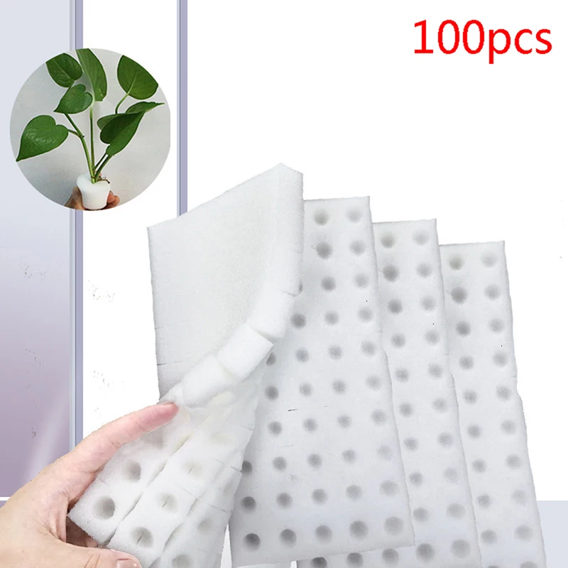 100pcs Seedling Sponge Soilless Hydroponic Vegetables Nursery Pots Flower Seed Cultures Groundless Cultivation System Seed Trays