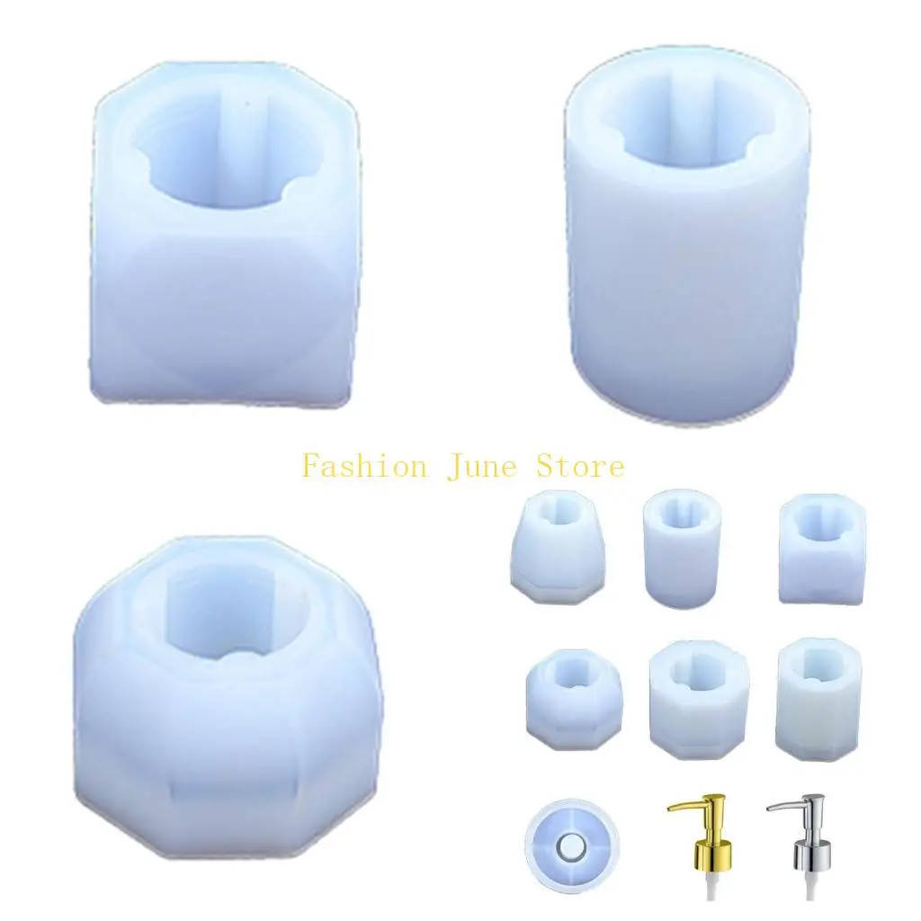 N5KA Hand Sanitizer Bottle Epoxy Resin Mold Soap Pump Bottle Silicone Mould DIY Crafts Home Decoration Ornaments Casting Tool