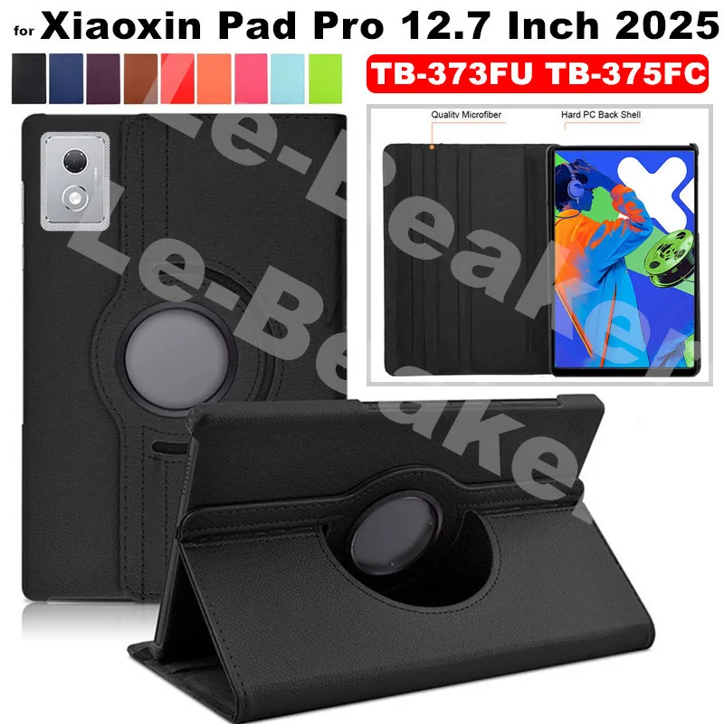 

for Lenovo Xiaoxin Pad Pro 12.7 Inch 2025 Case Tablet 360 Rotating Leather Case for 2nd 12.7 Inch 2025 with Stand Flip Case