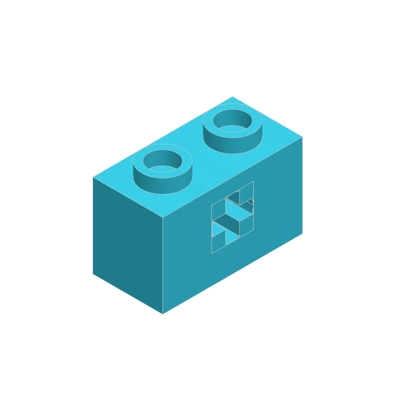 Blocs de construction à trous croisés 32064 1x2, 10 pièces, accessoires Moc compatibles avec brique, bricolage de jouets pour enfants, assemblage boîte-cadeau