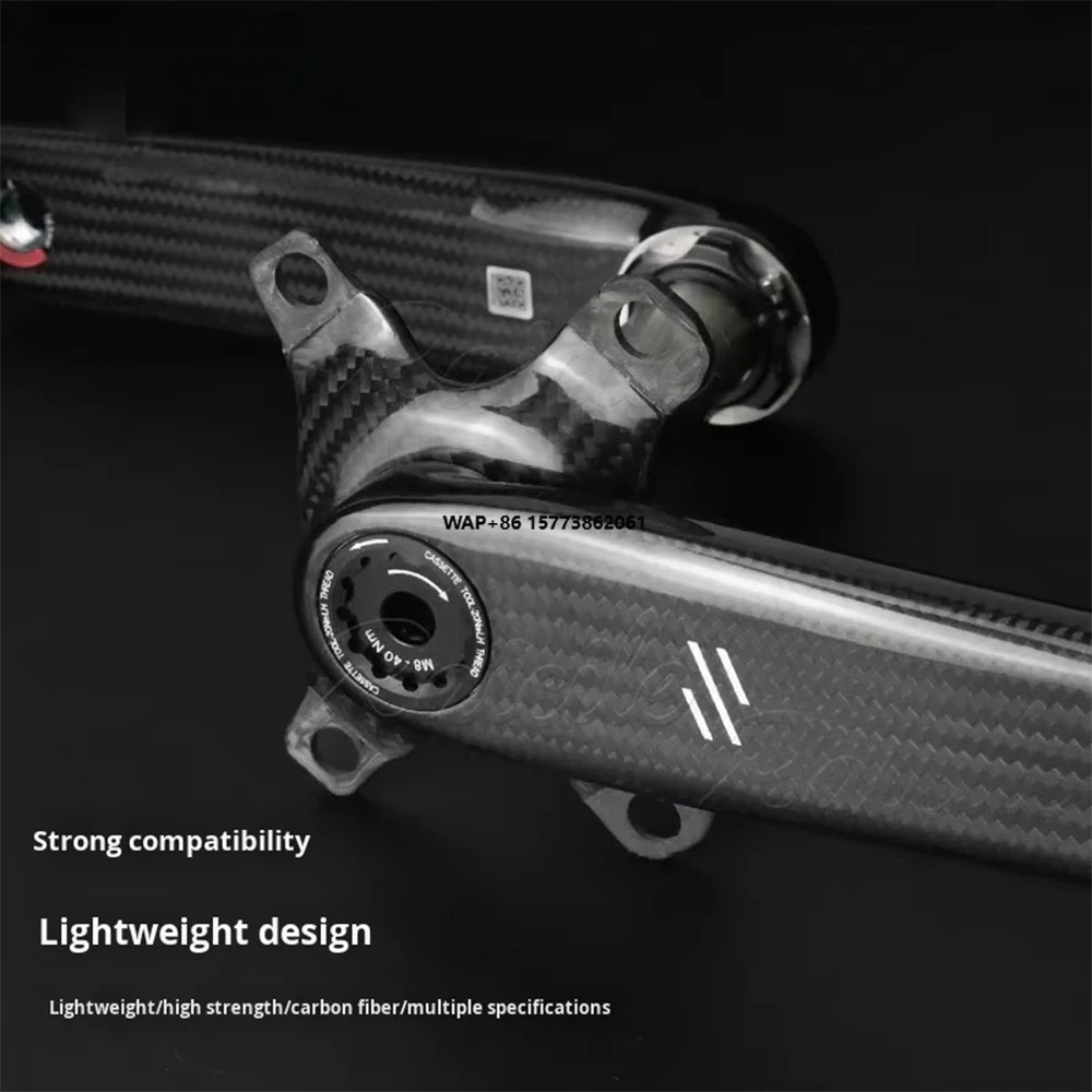 

Road Bike Carbon Fiber Crank Power Meter 165/170mm Titanium Axle Ultra-light Carbon Road Bike Crank
