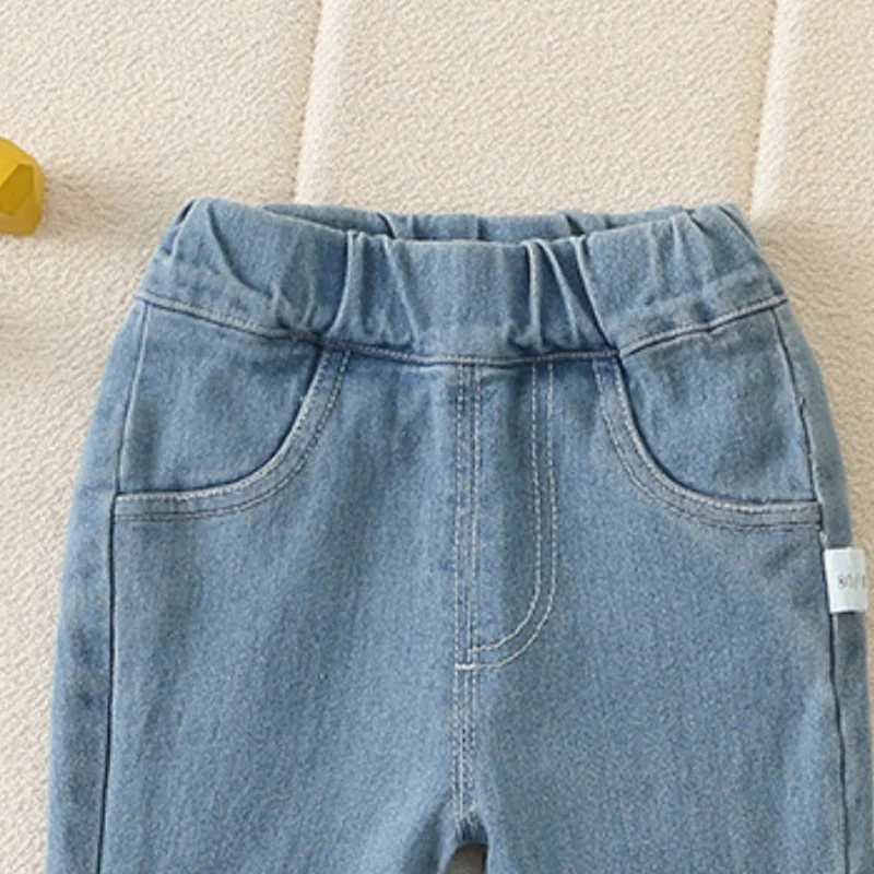 Casual And Versatile Children's Clothing Cotton Korean Style Bow Girls' Pants Loose Flared Children's Jeans For 1-4Y - view 5