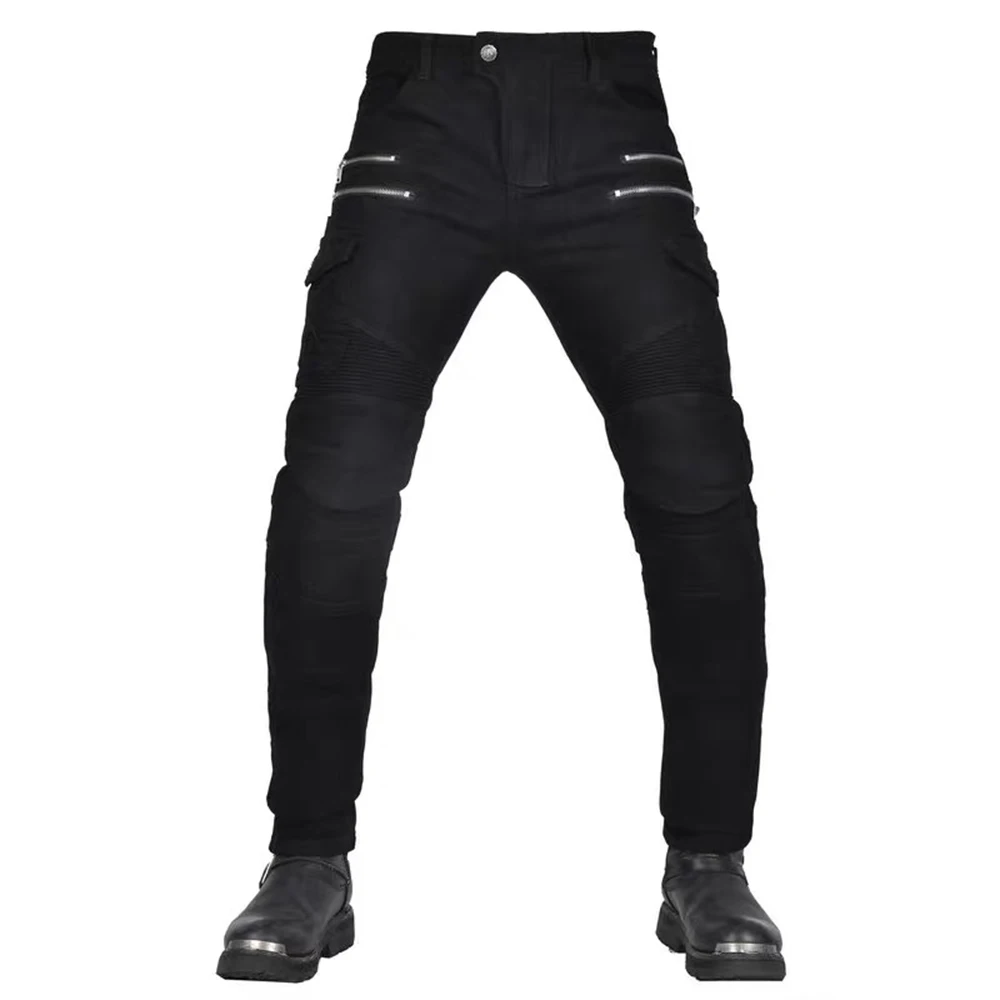 New Motorcycle Kevlar Zip Riding Pants Motocross Four Seasons Breathable Blue Jeans Moto Touring Riding Racing Anti-fall Pants