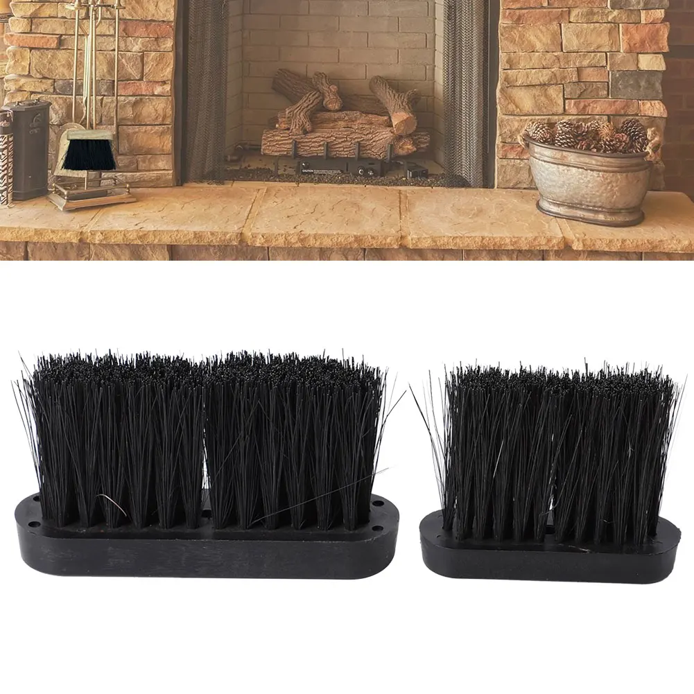 

1pc Fireplace Brush Replacement Broom Plastic Handle Fireplace Cleaning Tools Spare Hearth Brush Head Refill Black