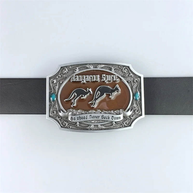 Nuovo stile Vintage Australia canguro occidentale fauna selvatica fibbia della cintura BUCKLE-WT114