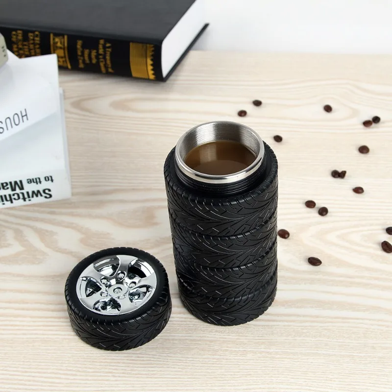 304 Stainless Steel Insulated Cup, Creative Tire Design Cup To Prevent Burns