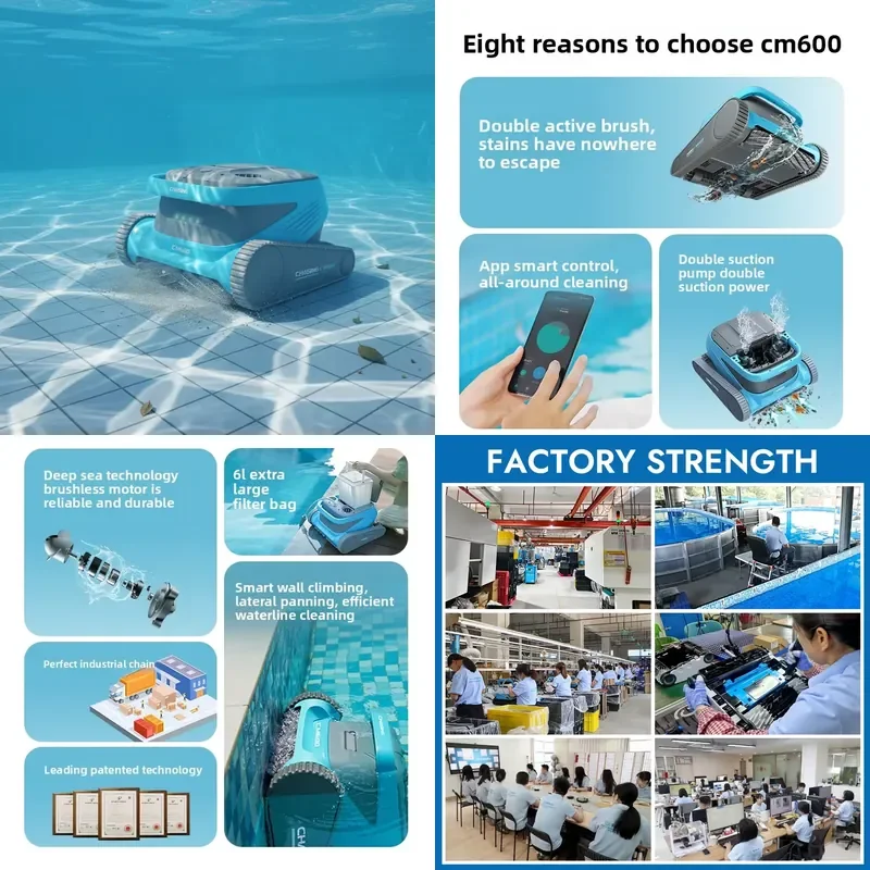 STROVAN Smart IP68 Waterproof Corded Portable Pool Cleaning Robot Commercial Swimming Pool High Quality Strong Suction