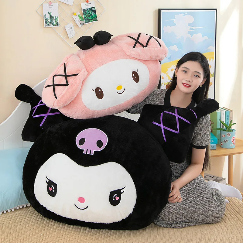 90cm Oversize Sanrio Plush Kuromi Melody Pillow Cushion Cute Cartoon Doll Sofa Valentine Day Kawaii Girlfriend Birthday Present