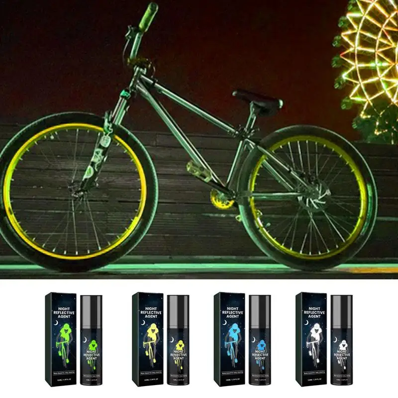 Night Reflective Spray 100ml Bright Spray Night Riding For Clothes Bicycles Skateboards Long Lasting Glow Night Riding Safety