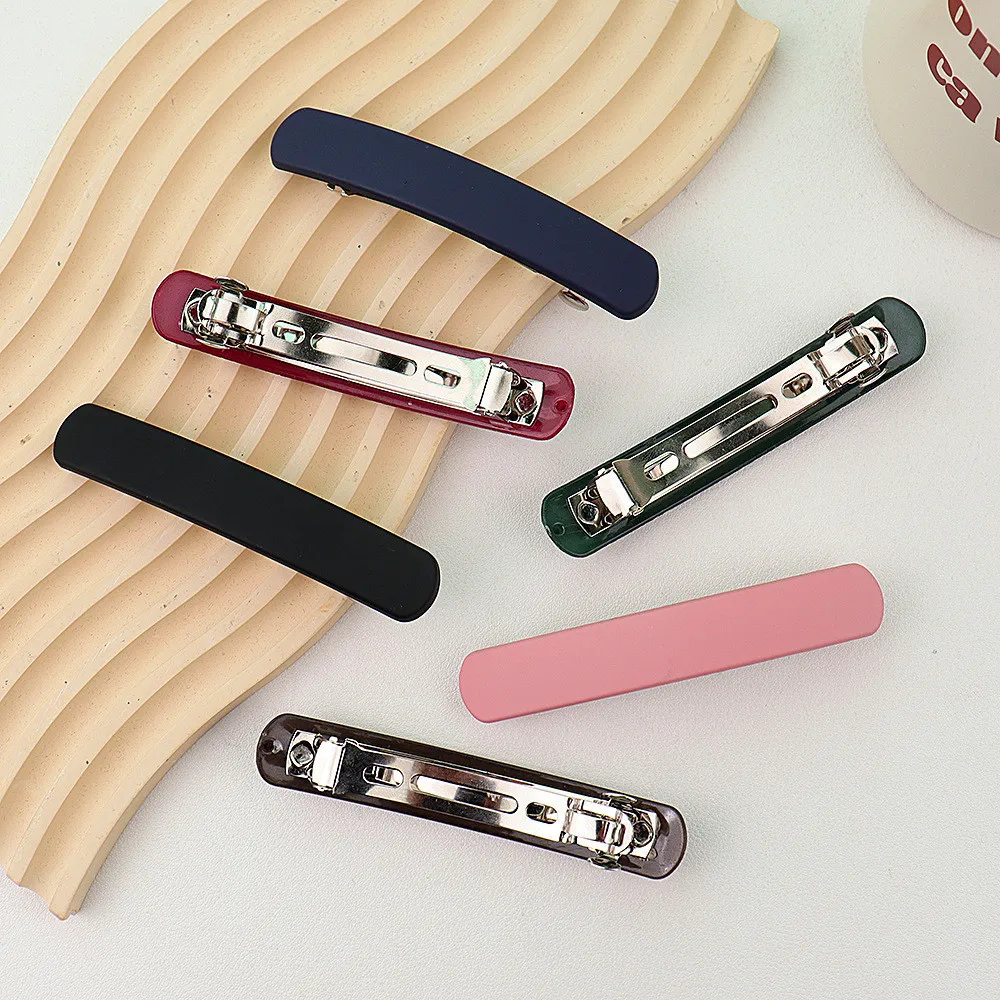 Klassische mattierte rutschfeste Haarklammern, einfache einfarbige geometrische rechteckige Frühlings-Haarspangen für Damen, Pferdeschwanz-Kopfschmuck