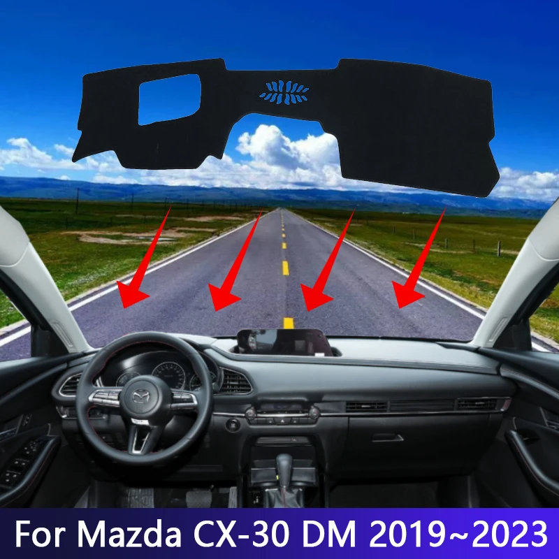 

For Mazda CX-30 CX30 CX 30 DM 2019 2020 2021 2022 2023 Car Dashboard Dash Mat Cover Anti-slip Sunshade Pad Interior Accessories