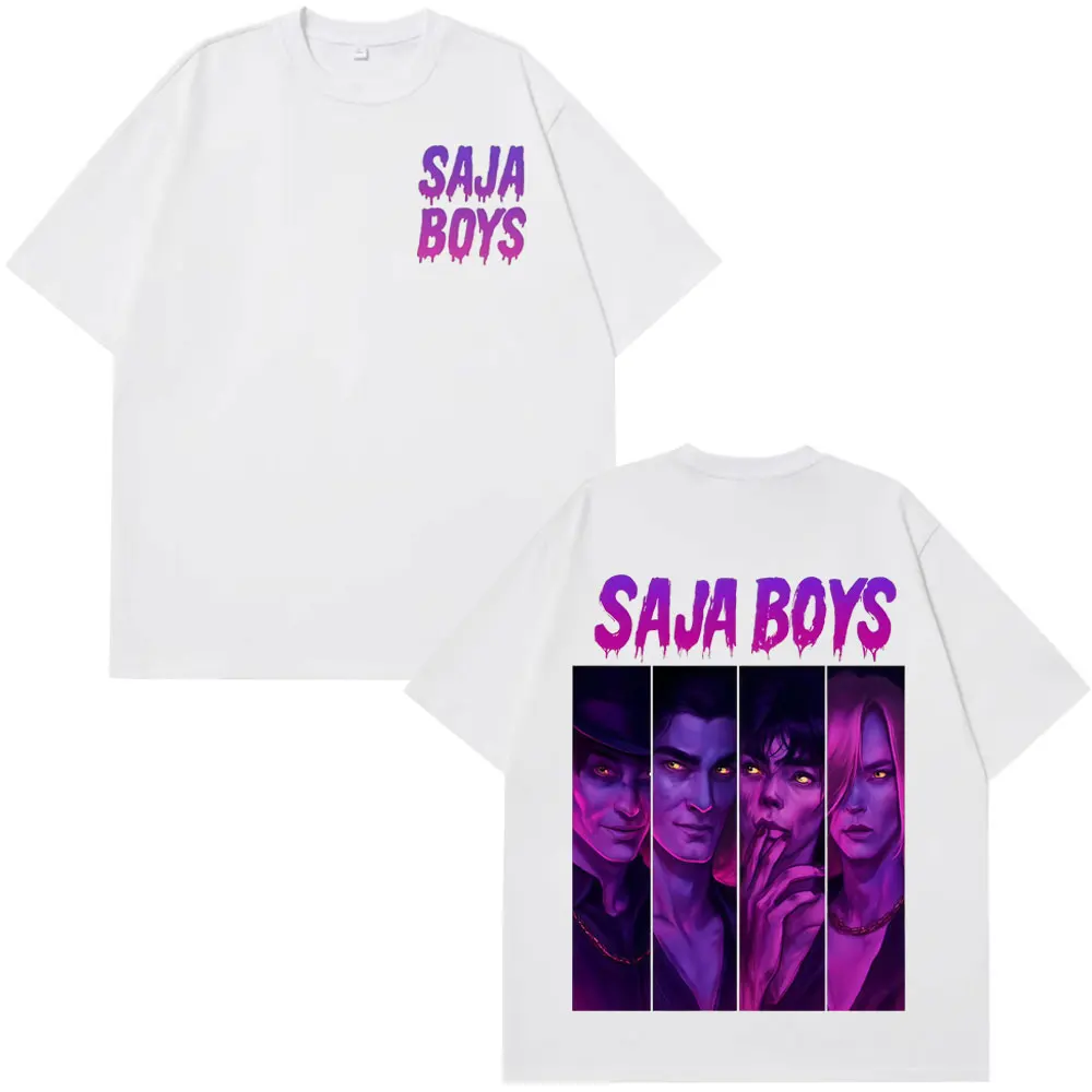 ساجا بنين Kpop شيطان الصيادين أنيمي مضحك ميمي تي شيرت الرجال النساء الهيب هوب تي شيرت ، قصيرة الأكمام عادية القطن تي شيرت على طراز هاراجوكو #4