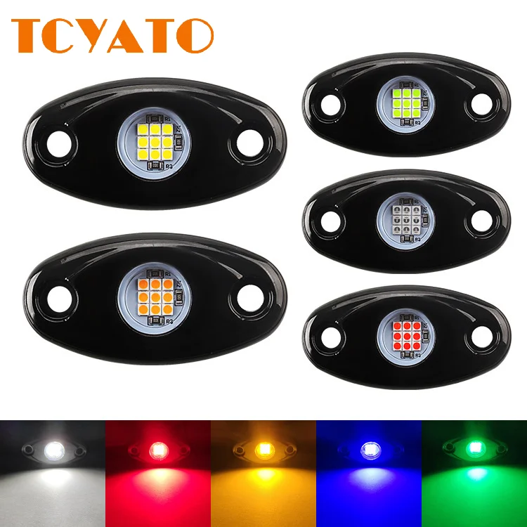 

TCYATO Подсветка шасси автомобиля, решетка внедорожного бака из алюминиевого сплава, фонари LED9, многоцветная подсветка модификации шасси