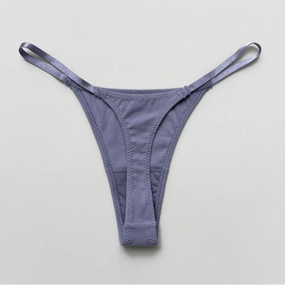 Doce alça fina t-back tangas cuecas de algodão virilha sem costura calcinha lingerie cintura baixa t calças femininas