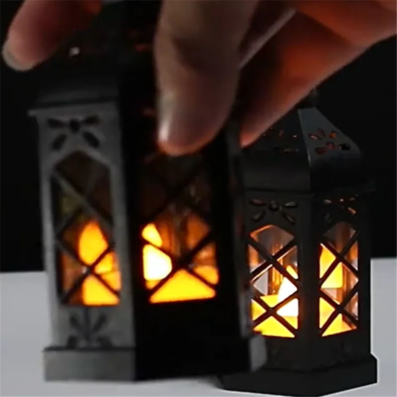 ديكور محيطي وهدية إبداعية سداسية LED مصباح الرياح مصباح شمعة مصباح المهر المحمول مصباح سطح المكتب الرجعية