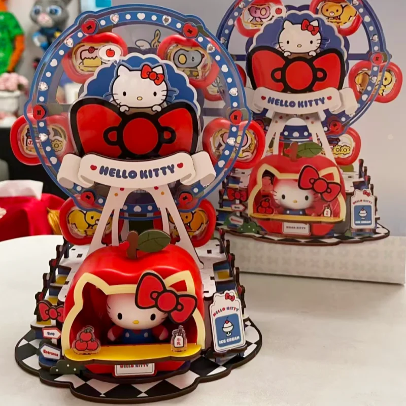 Rolife Sanrio Music Box Building Blocks Kuromi  My Melody Toys Cinnamoroll Hello Kitty Assembled Models Ornaments Gifts