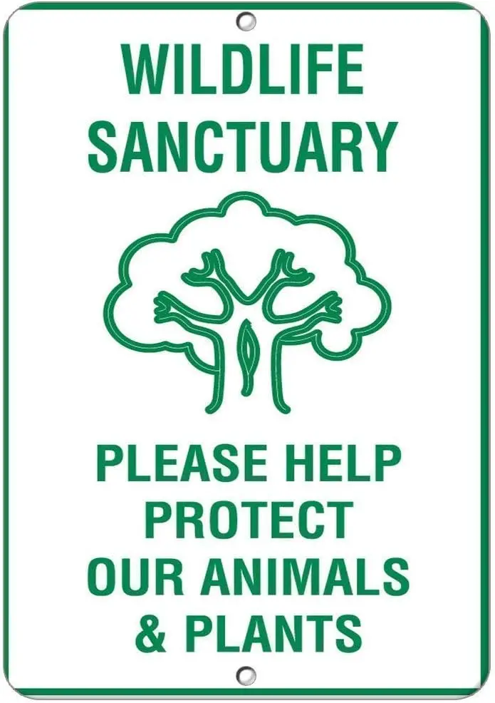 Vintage Retro Metal Tin Sign Wildlife Sanctuary Outdoor Street Garage & Home Bar Club Wall Decoration Signs 12X8 Inch ALI sign