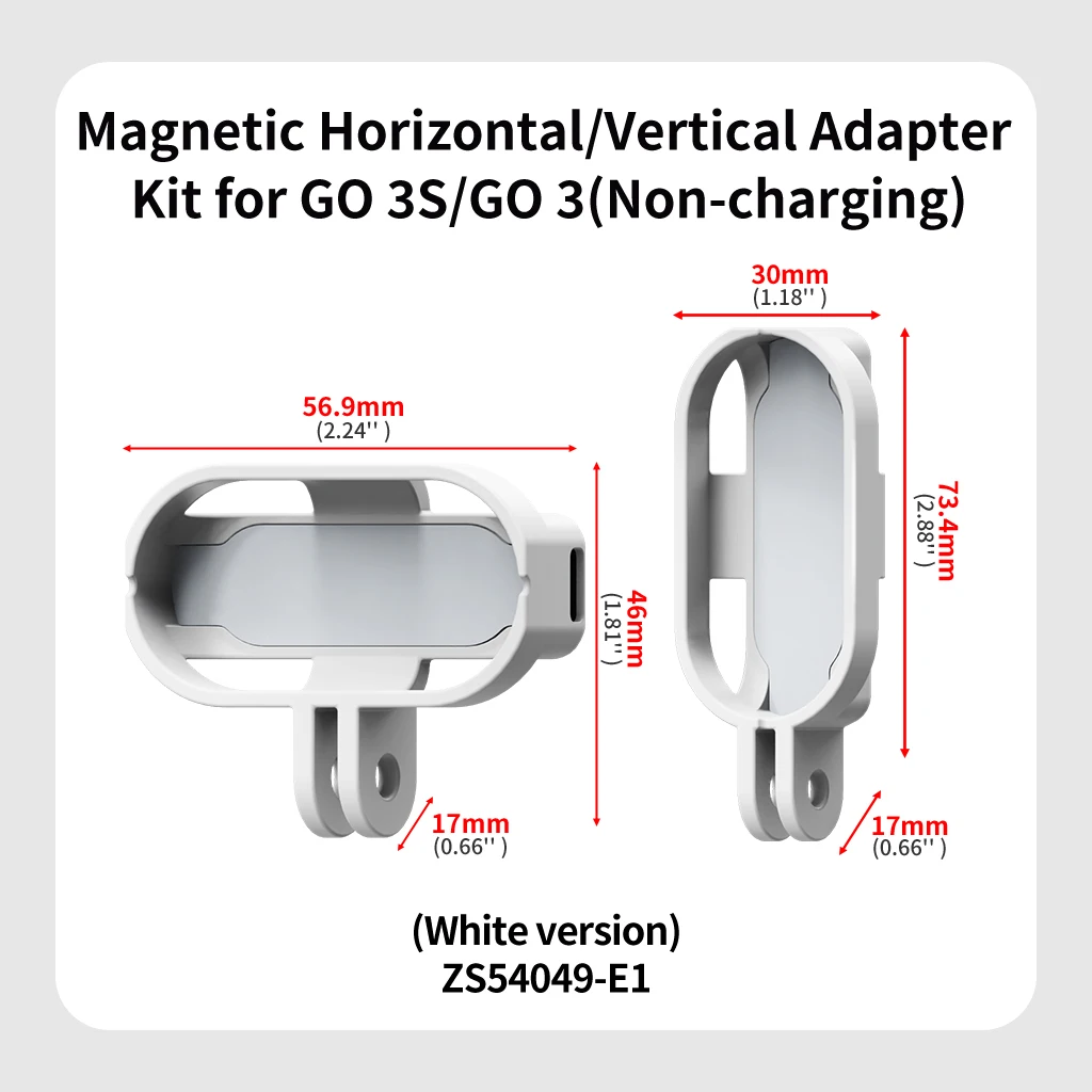 Magnetischer Schnellwechseladapter für Insta360 GO 3S/GO 3, Ladehalterung, vertikale horizontale Action-Kamerahalterung, Schutzrahmen – Detail 18
