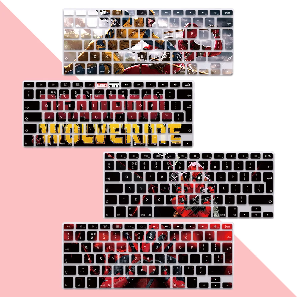 

EU Layout Soft Silicone Keyboard Deadpools Super Heroes Cover for Macbook pro A1278 A1286 Retina A1425 A1502 A1398 Air A1369