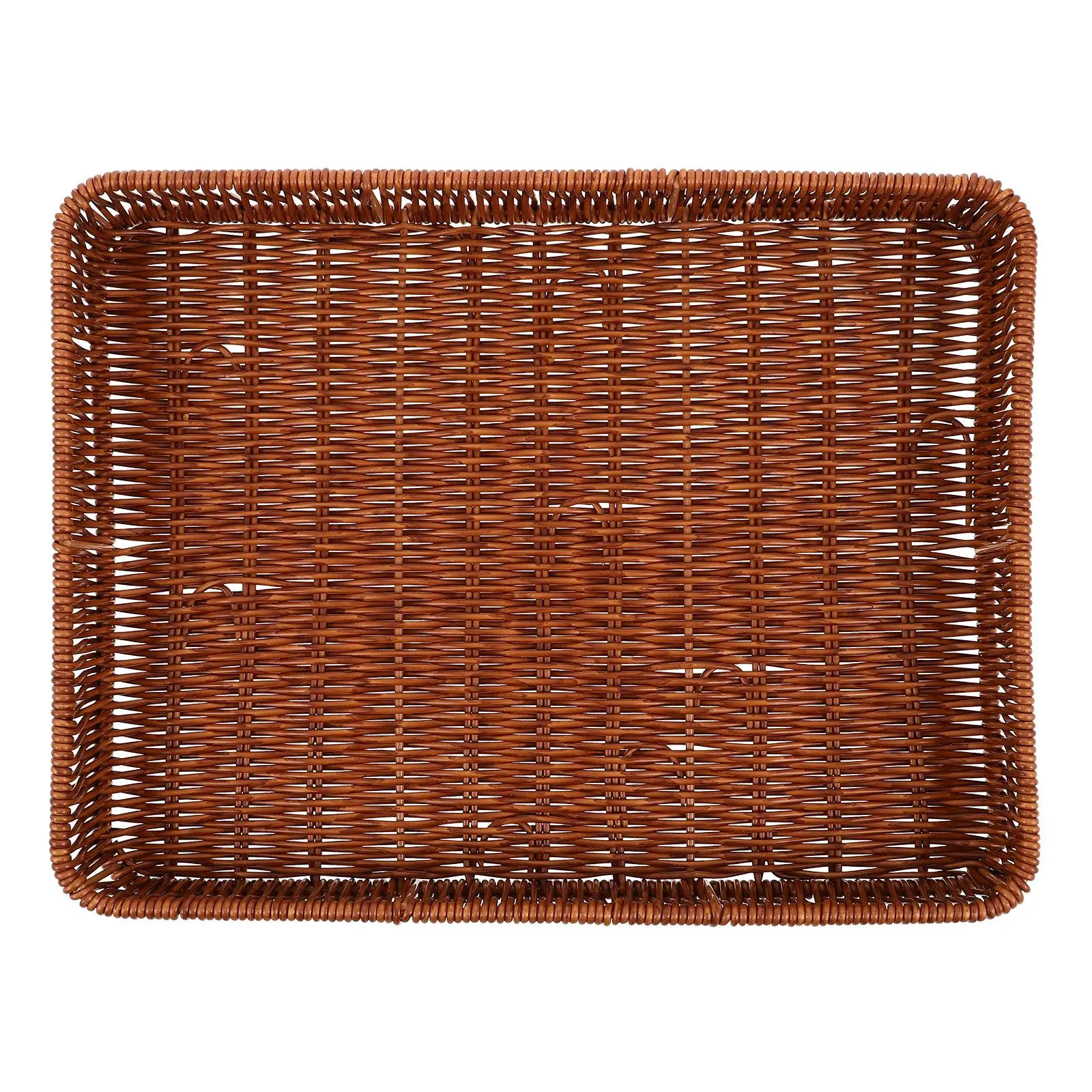 

Fruit Vegetable Display Basket Lightweight Material Open Design Food Storage Baskets Light Brown Multipurpose Woven Baskets Home