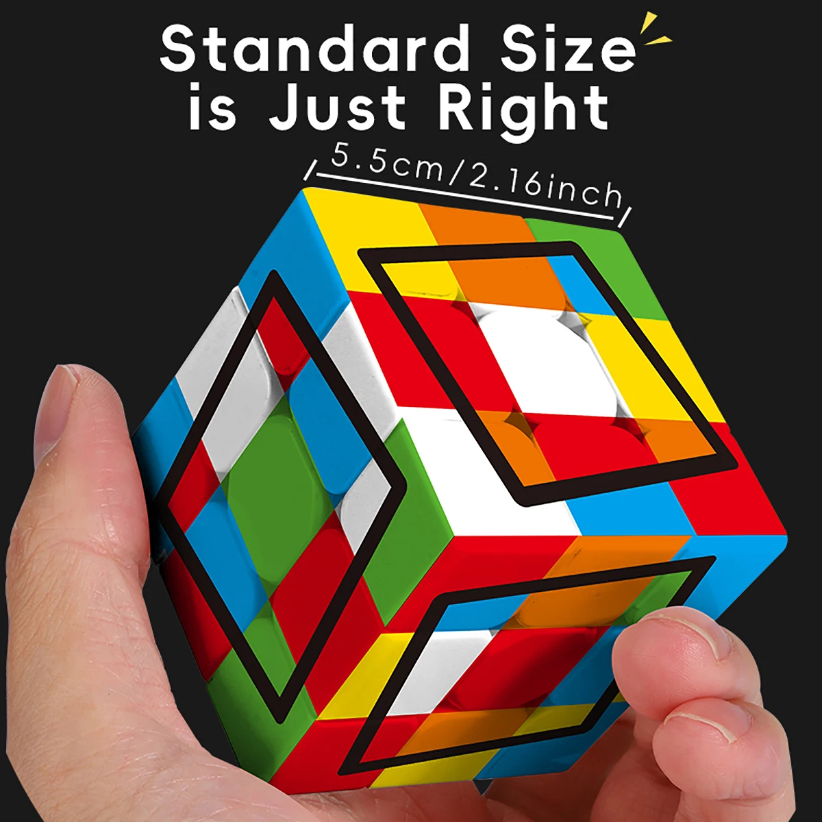 3x3x3 Magic Cube Puzzle UV Printed 3D Multiple solutions Stress-Relieving Professional Smooth Speed Game Toy for Children Gift