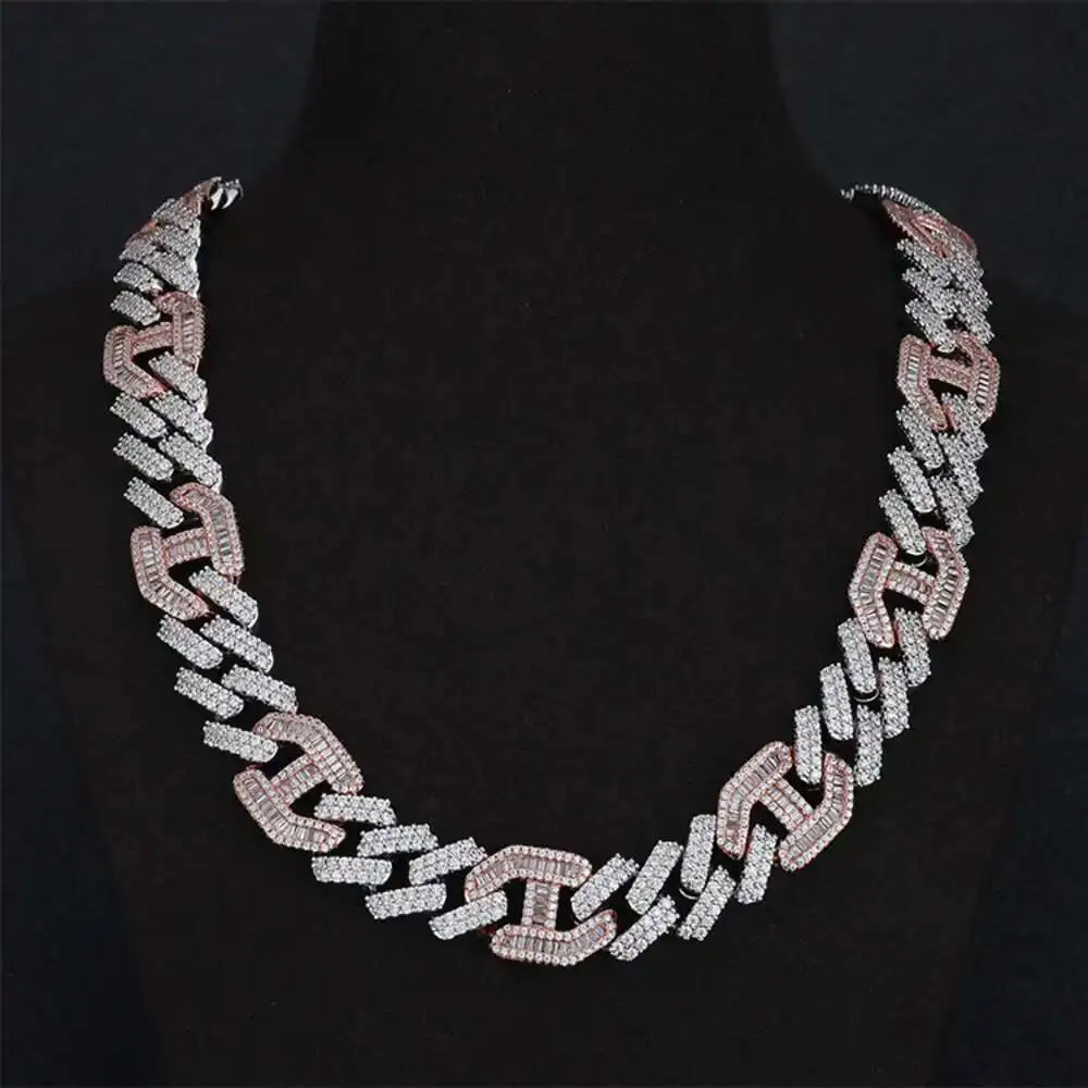

Jwy New Fashion Quality Jewelry 15 Mm Width Miami Cuban Link Chain Ice Out Hip Hop Cuban Necklaces Two Tones
