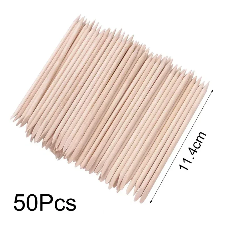 Nail Art Pusher Orange Holzstäbchen Duable-Head Pediküre Maniküre Sticks für Salon Strass Punktierung Entfernung Nail Art Pflege Werkzeug
