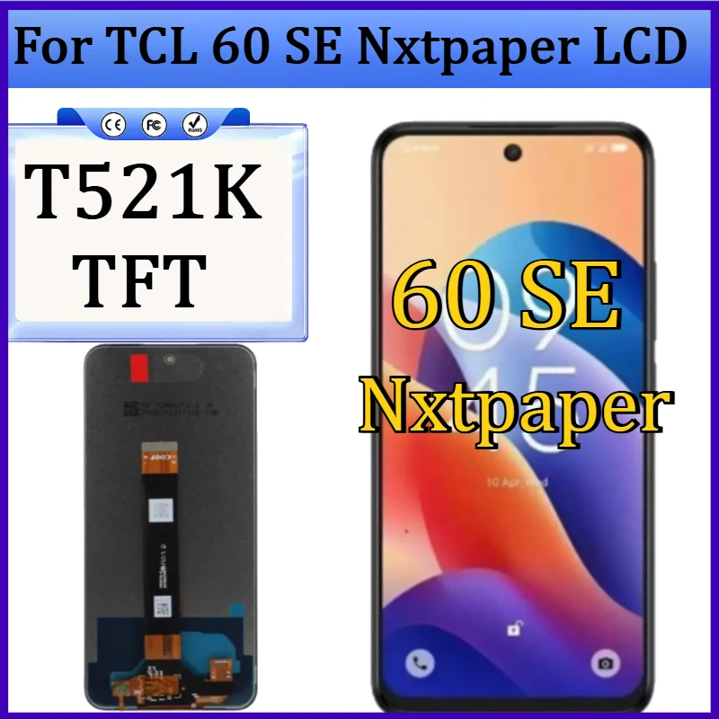 新しい-tft-スクリーン-tcl-60-se-nxtpaper-lcd-t521k-交換用タッチデジタイザーアセンブリ（フレーム付き）