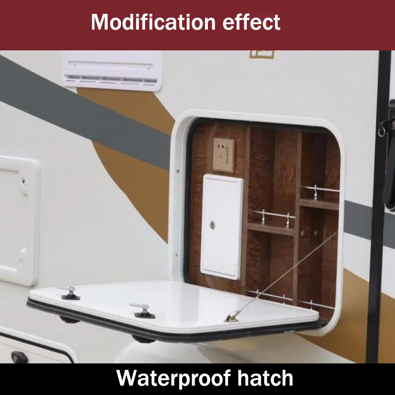 RV Hatchdoor Waterproof White Anti-UV ABS Lockable Caravan Camper Parts Hatch Motorhome Retrofitting Accessories