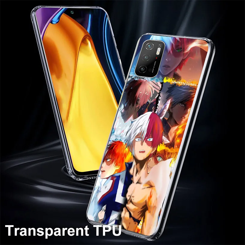 My Hero Todoroki Shoto Cover Phone Case For Xiaomi Poco X6 X5 X4 Nfc X3 Pro F6 F5 F4 Gt F3 F2 F1 M5S M4 M3 Soft Fundas Shell