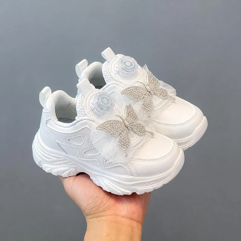 Kinder-Sneaker Süße Schmetterling-Mädchen-Prinzessinnen-Freizeitschuhe Dicke Weiche Sohle 2026 Brandneue Kinder-Sportschuhe Rutschfest Trendig – Detail 4