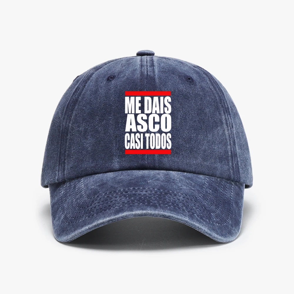 You Distinct Me Most Everyone hat Fun Spanish Text Humorous Washed Baseball Cap Distressed Denim hats
