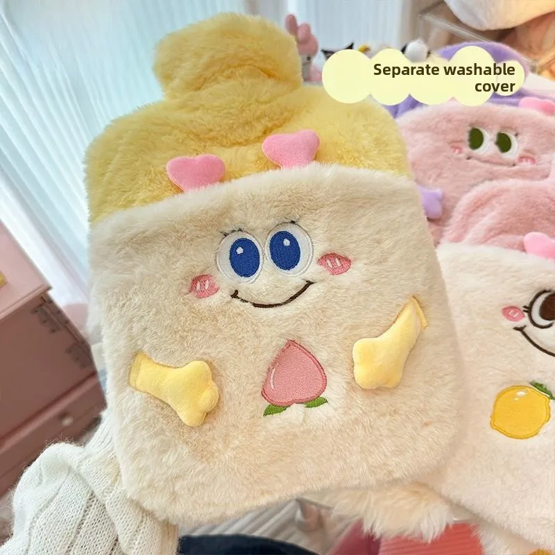 

Теплый чехол для грелки, моющийся, с милым мультяшным дизайном, съемный тканевый чехол для домашнего использования